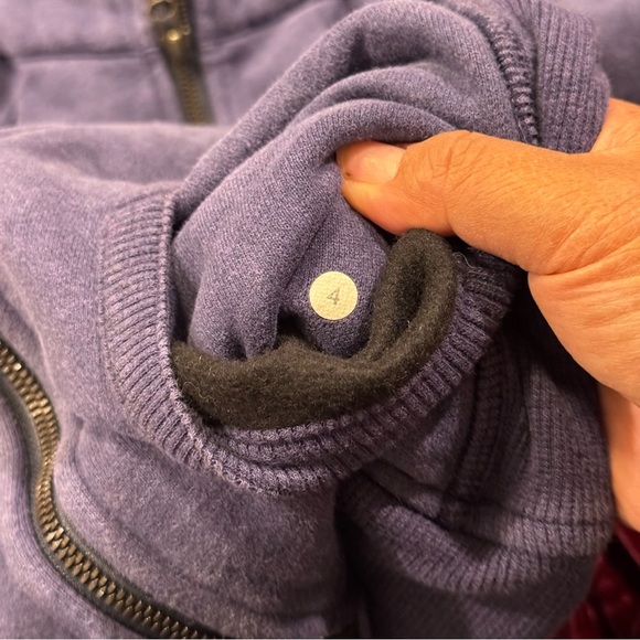 Lululemon Size 4 Blue Scuba Long Sleeve Full Zip Hoodie Thumb Holes Performance - Picture 3 of 5